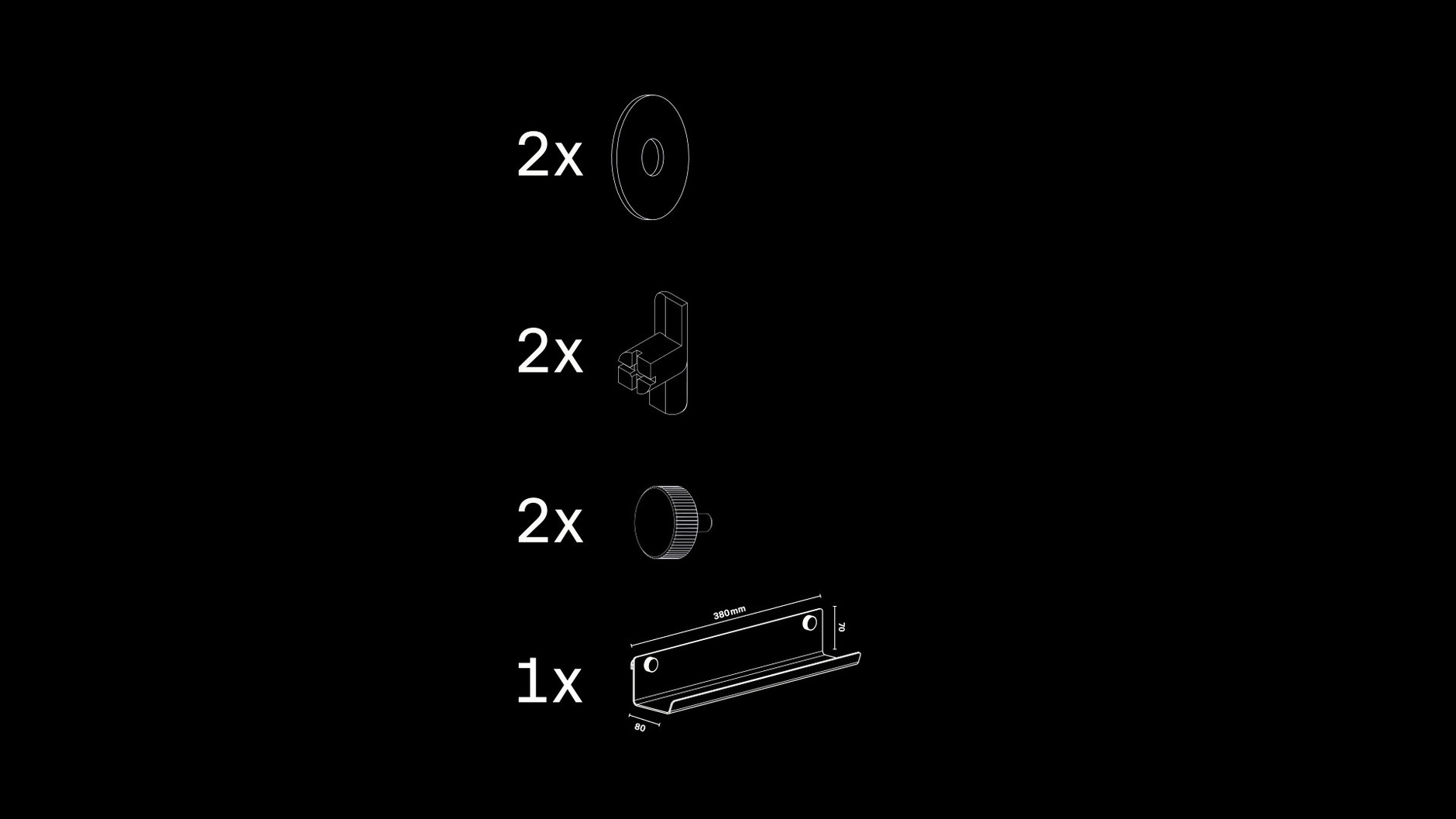 Lasse - Metal shelf narrow