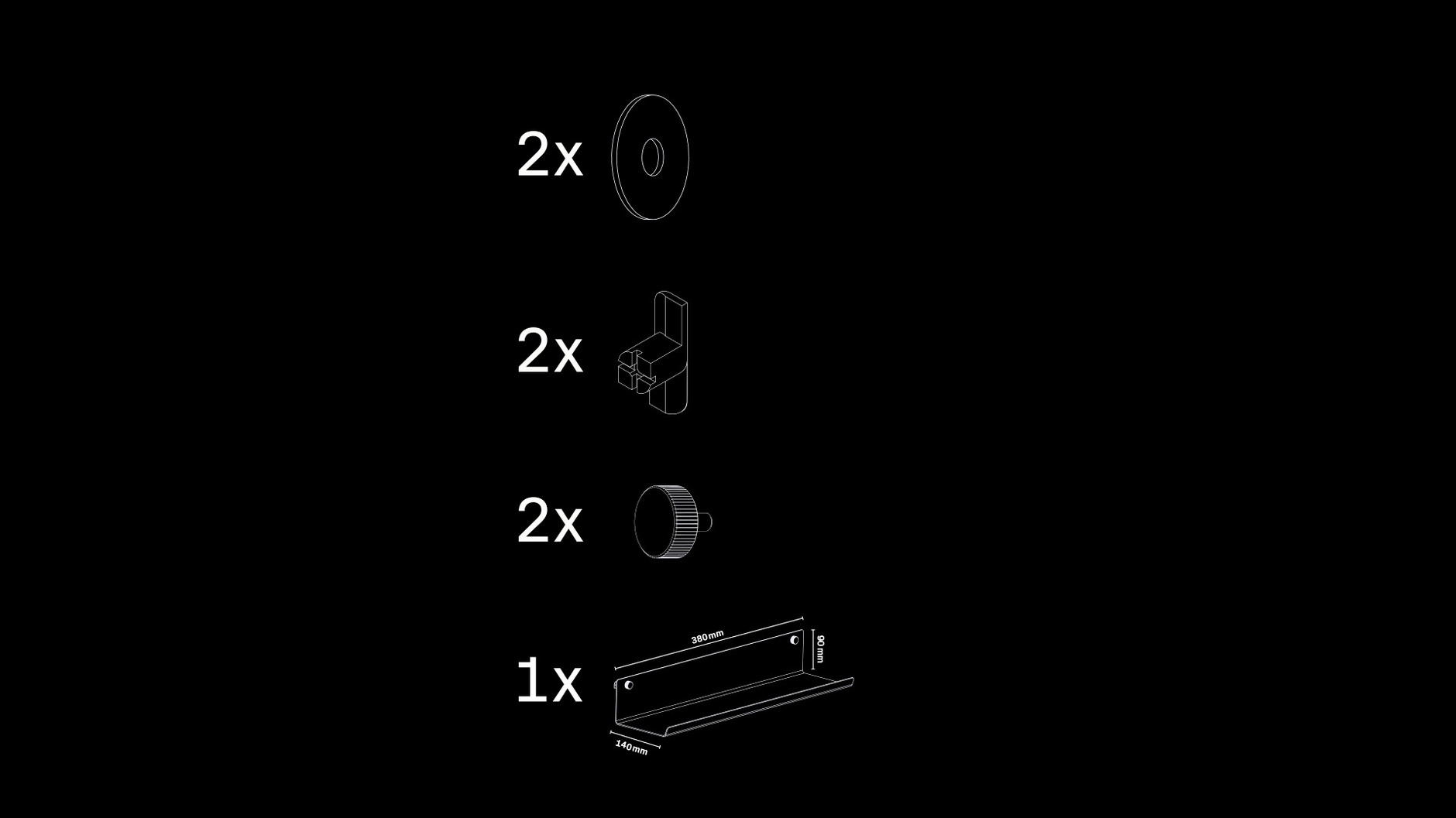 Arne - Metal shelf wide